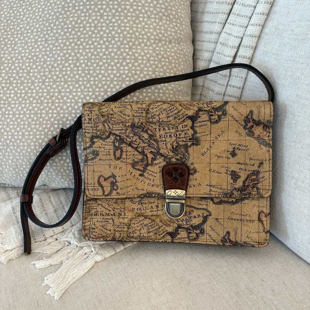 Patricia Nash Laurentina European Map Clutch Shoulder Bag - Read